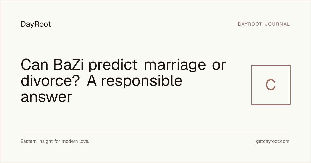Can BaZi predict marriage? editorial illustration